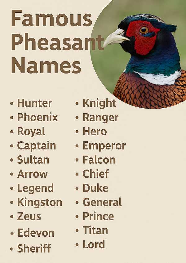 Famous Pheasant Names